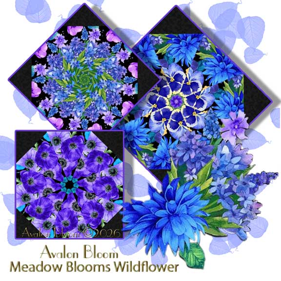 Meadow Bloom Wildflower Kaleidoscope Quilt Block Kit