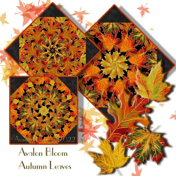 Thankful Autumn Leaves pre-cut Kaleidoscope Quilt Block Kit