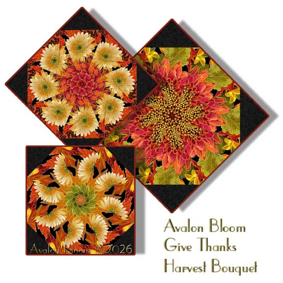 Give Thanks Harvest Bouquet Kaleidoscope Quilt Block Kit