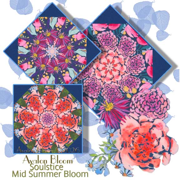 Soulstice Mid Summer Bloom Kaleidoscope Quilt Block Kit