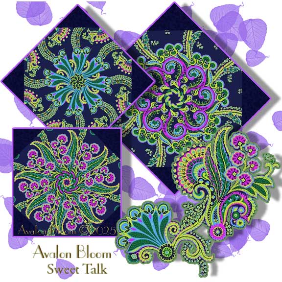 Jennifer Paganelli Sweet Talk Natalie in Midnight Kaleidoscope Quilt Block Kit
