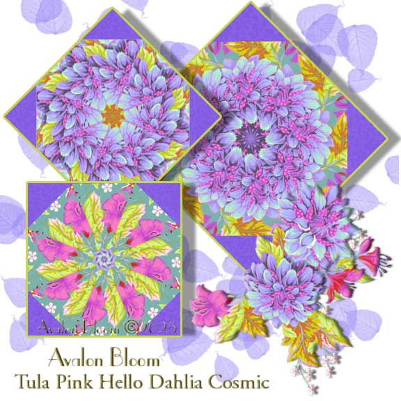 Tula Pink Hello Dahlia Cosmic Untamed Pre-cut Kaleidoscope Quilt Block Kit