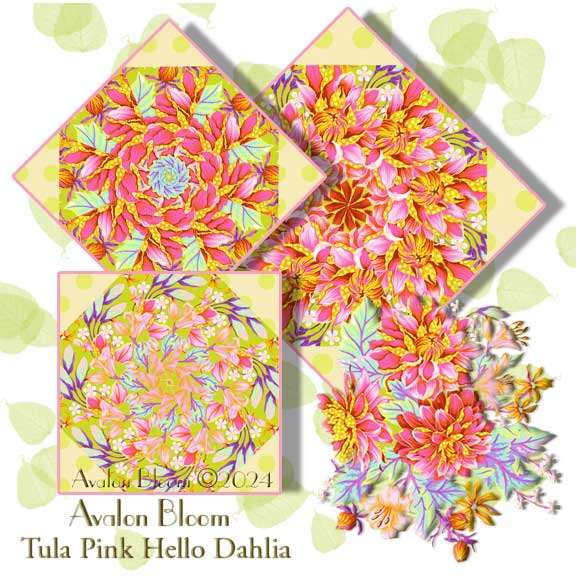 Tula Pink Hello Dahlia Pre-cut Kaleidoscope Quilt Block Kit