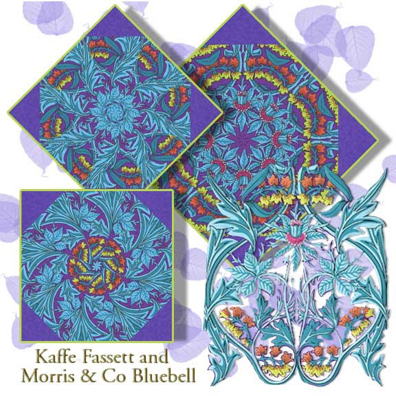 Emery Walker Bluebell Purple Kaleidoscope Quilt Block Kit