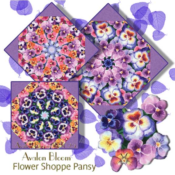 Midas Pansy Pre-cut Kaleidoscope Quilt Block Kit