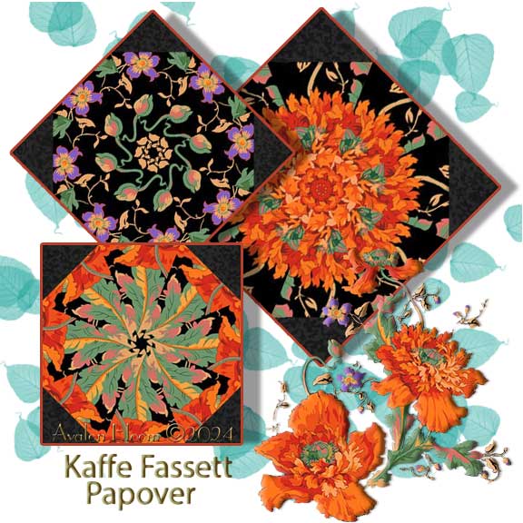 Kaffe Fassett Papaver Pre-cut Kaleidoscope Quilt Block Kit