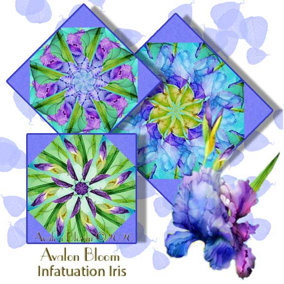 Infatuation Iris Feature Kaleidoscope Quilt Block Kit