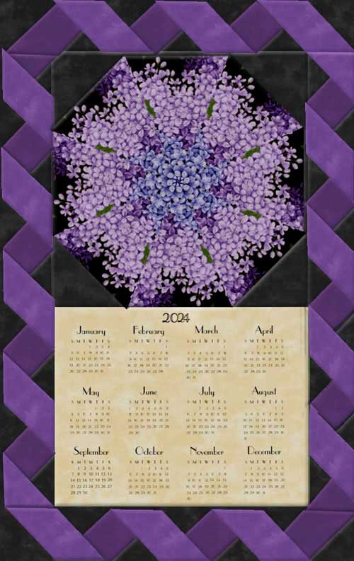 Kaleidoscope Calendar Wall Hanging Pattern and Insert