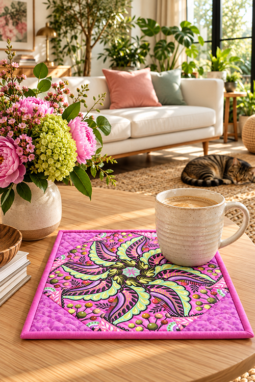 Vintage Millefiore Blue by Kaffe Fassett Kaleidoscope Mug Rug Kit