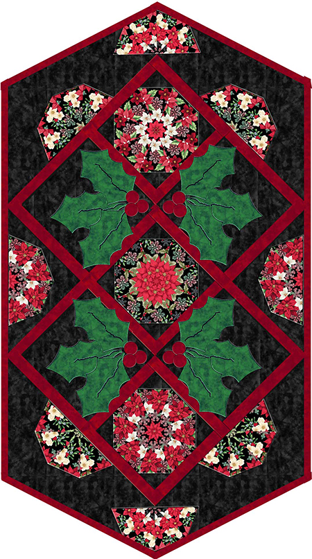 Sweet Christmas Memories Holly Days Kaleidoscope Quilt Table Runner Kit
