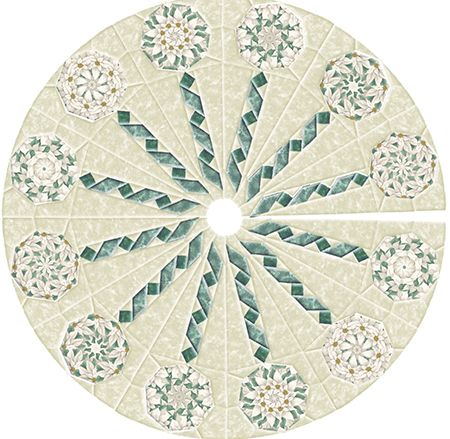 Winter White Sweet Christmas Memories Ribbons and Ornaments Christmas Tree Skirt