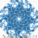 Holiday Flourish Festive Finery Delft Bloomin Poinsettia Kaleidoscope Quilt Block Kit