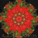 Joyful Poinsettia Bouquet Kaleidoscope Quilt Block Kit