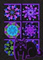 A Purrfect View Laser Cut Appliqué Cat 3 Quilt Hanging