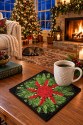 Joyful Poinsettias Bouquet Kaleidoscope Mug Rug Kit