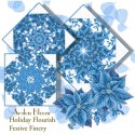 Holiday Flourish Festive Finery Delft Bloomin Poinsettia Kaleidoscope Quilt Block Kit