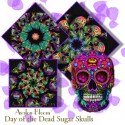 Day of the Dead Family Album Sugar Skulls Kaleidoscope Quilt Block Kit