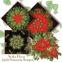 Joyful Poinsettia Bouquet Kaleidoscope Quilt Block Kit