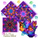 Rainbow Cats Wildcat by Chong-A Hwang pre-cut Kaleidoscope Quilt Block Kit