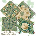 Morris & Co. Loden Small Citrus Sage Pimpernel  Kaleidoscope Quilt Block Kit