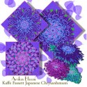 Kaffe Fassett Purple Japanese Chrysanthemum Kaleidoscope Quilt Block Kit