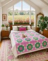 Paris Flea Market Flower Garden Double Size Quilt Top Kit