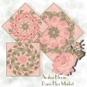 Moda Paris Flea Market Pink Kaleidoscope Quilt Blocks