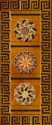 Greek Key Kaleidoscope Quilt Table Runner Pattern uses 3 pre-cut kaleidoscope quilt blocks